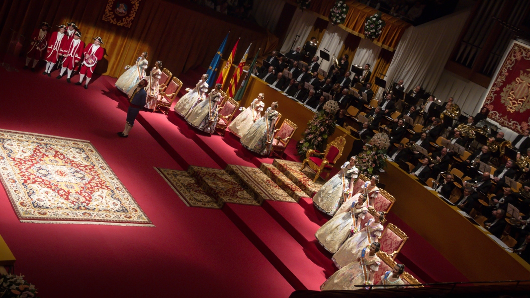 Vives y Marí's fabrics for the Court of Honor of the Fallera Mayor of Valencia 2017.